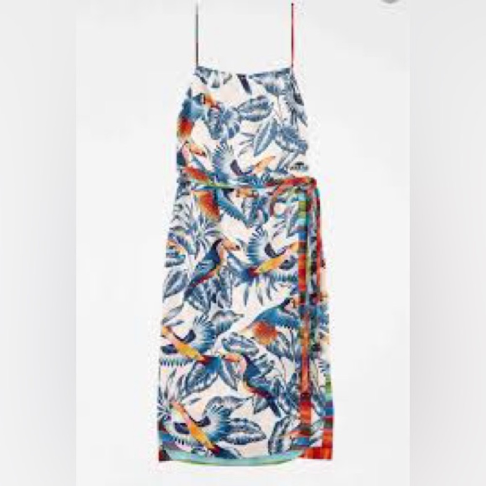 NWT Farm Rio Flying Toucans Open Back Midi Dress- Size M